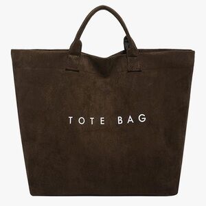 Suede Tote Bag Soft Top Handle Bags Letter Print Hobo Handbags